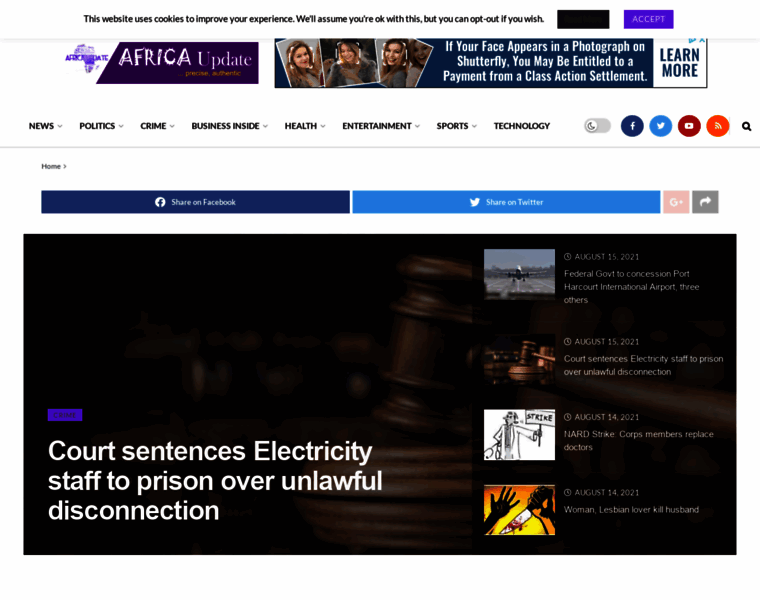 Africaupdatenewspaper.com thumbnail