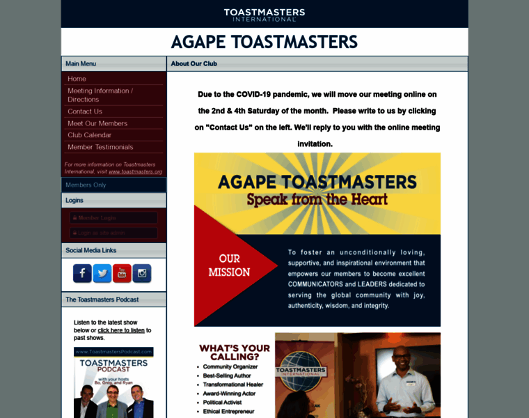 Agapetoastmasters.org thumbnail