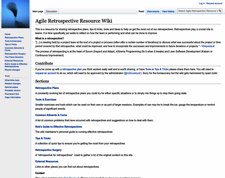 Agileretrospectivewiki.org thumbnail