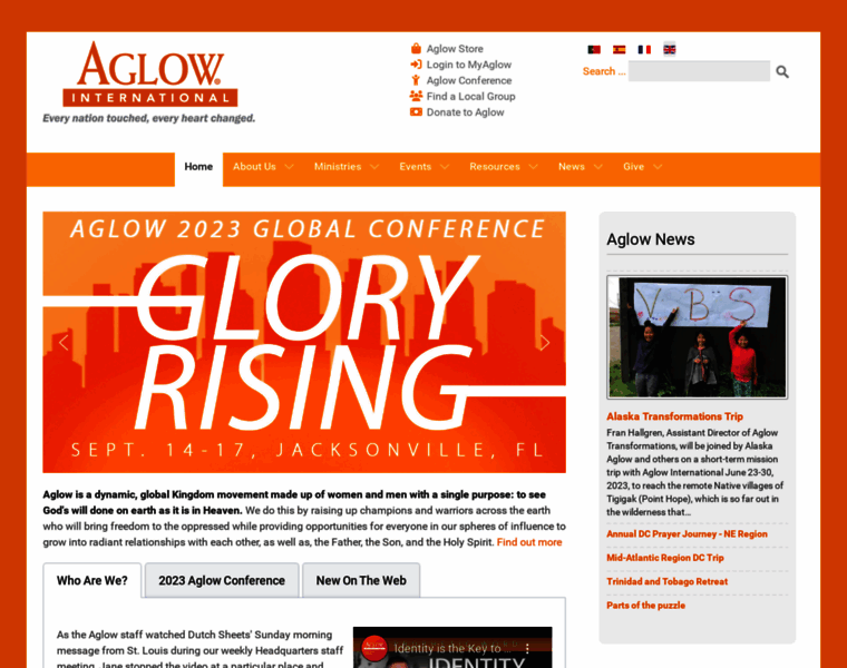 Aglow.org thumbnail