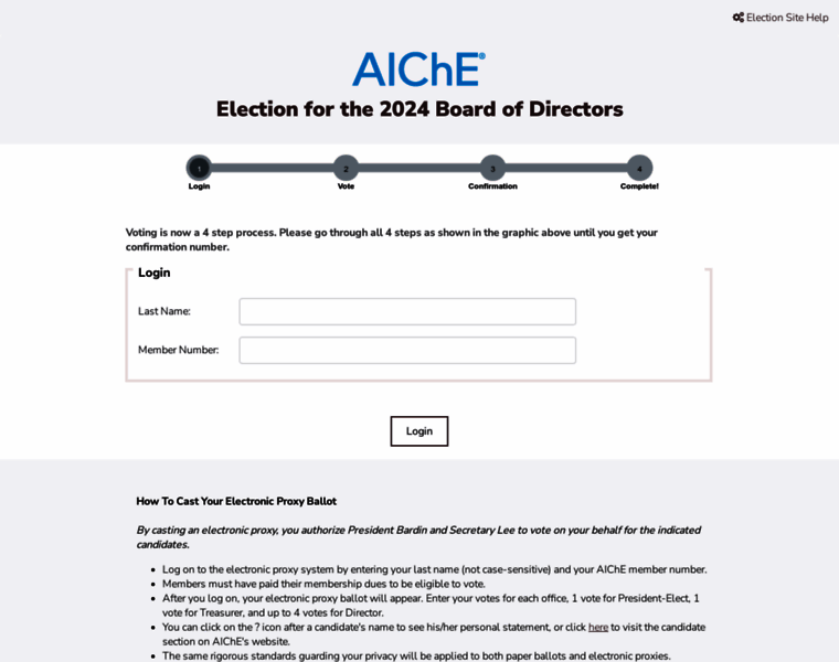 Aiche.societyelection.com thumbnail