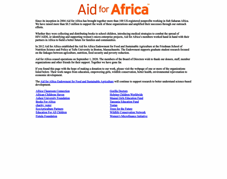 Aidforafrica.org thumbnail