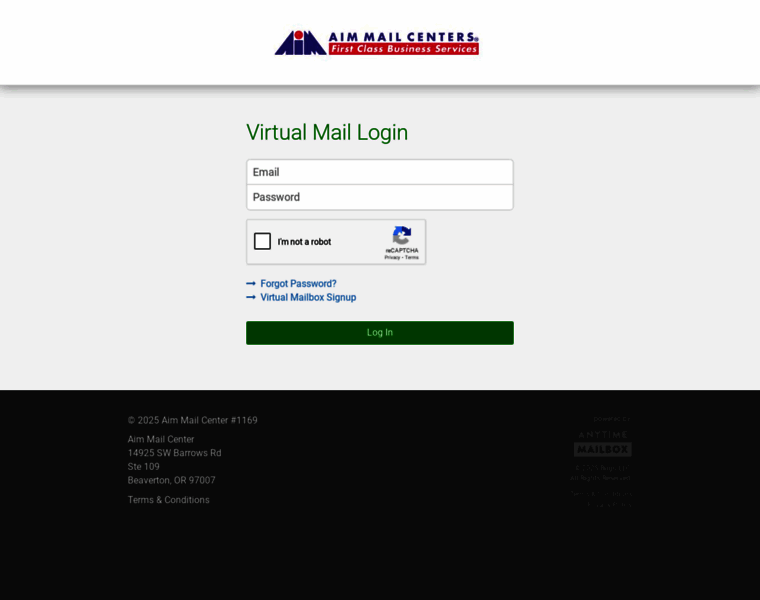 aimmailcenter.anytimemailbox.com at WI. Virtual Mail Login | Aim Mail ...