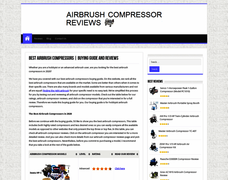 Airbrushcompressorreviews.net thumbnail