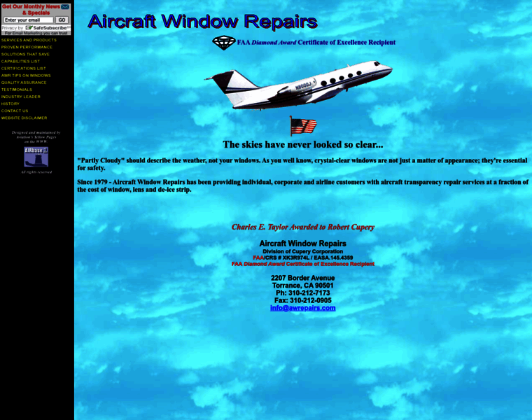 Aircraftwindowrepairs.com thumbnail