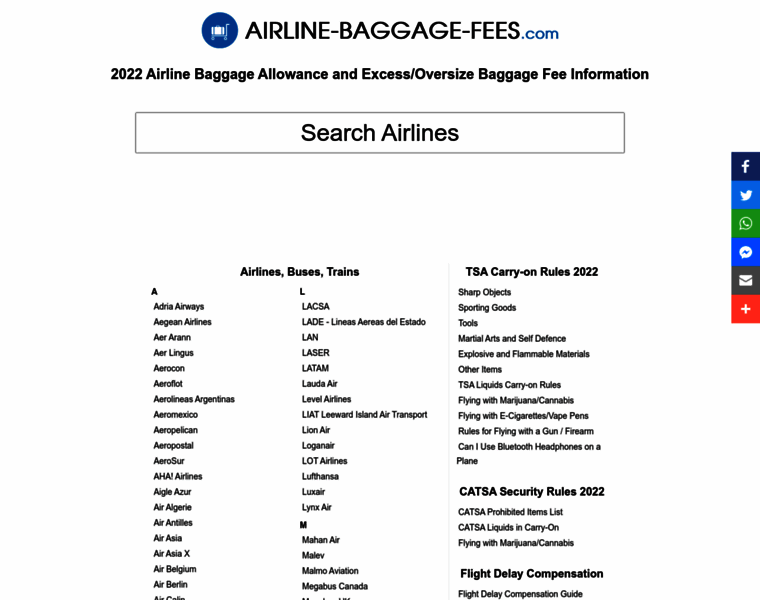 Airline-baggage-fees.com thumbnail