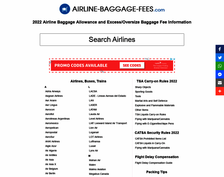 Airline-luggage-regulations.com thumbnail