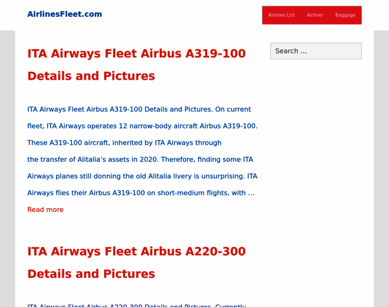 Airlinesfleet.com thumbnail