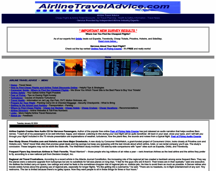 Airlinetraveladvice.com thumbnail