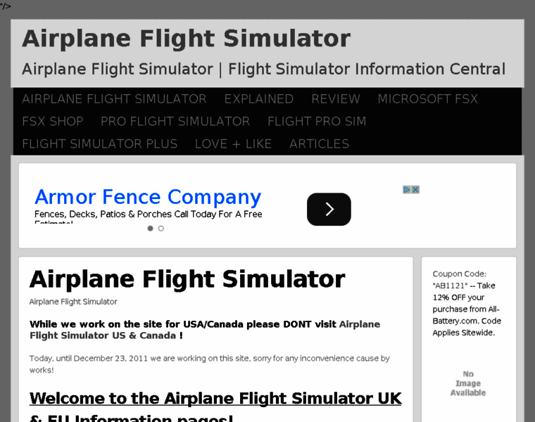 Airplaneflightsimulator.co.uk thumbnail