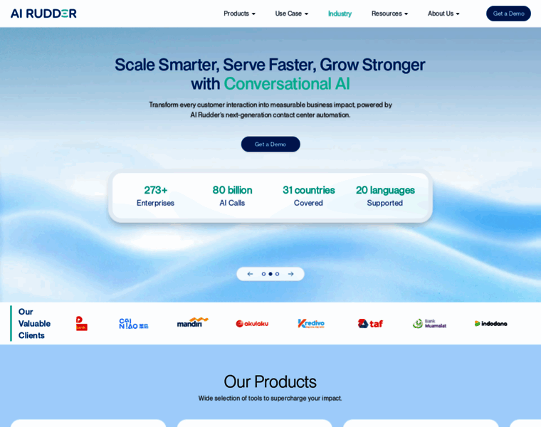airudder.com at WI. AI Rudder | AI Solutions for Communication