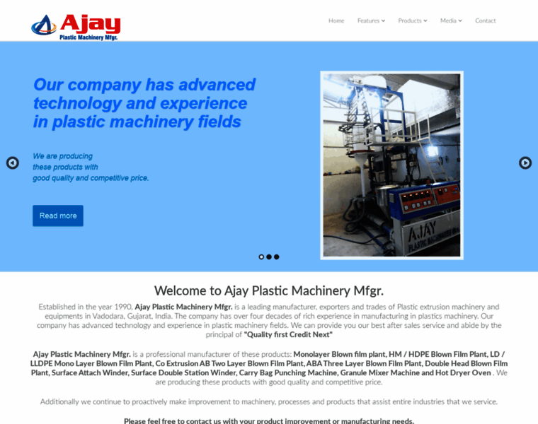 Ajayplasticmachinery.in thumbnail