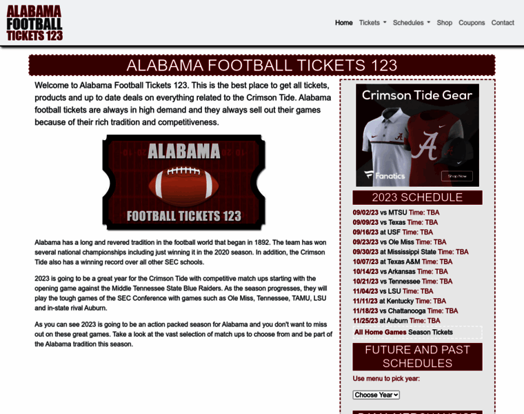 Alabamafootballtickets123.com thumbnail