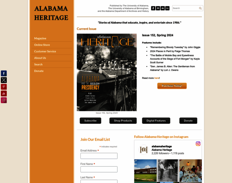 Alabamaheritage.com thumbnail