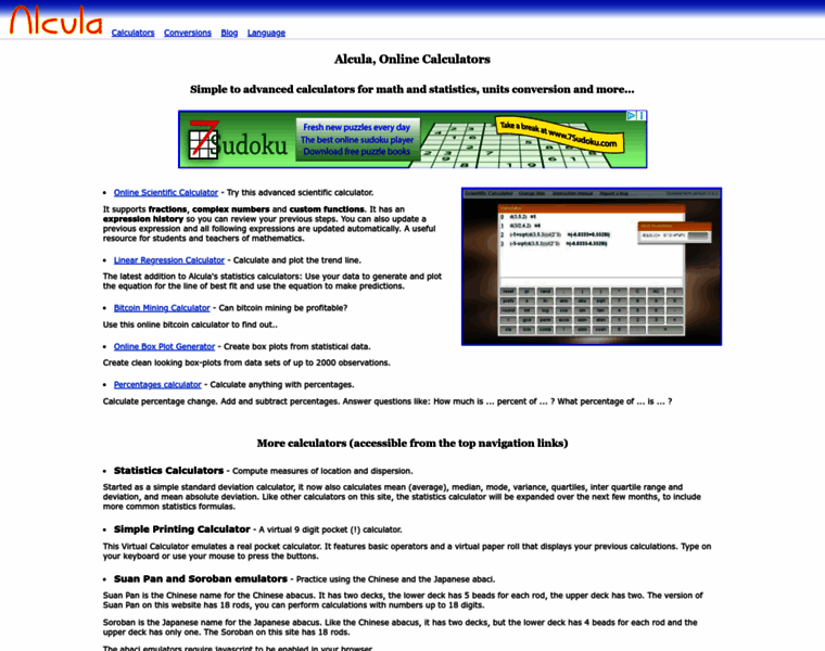 Alcula.com thumbnail