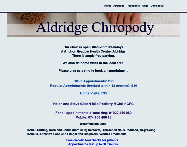 Aldridgechiropody.co.uk thumbnail