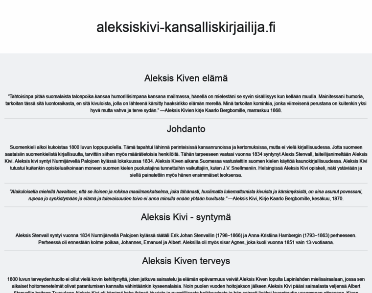 Aleksiskivi-kansalliskirjailija.fi thumbnail