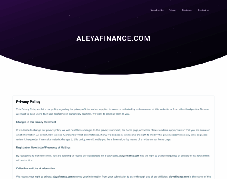 Aleyafinance.com thumbnail