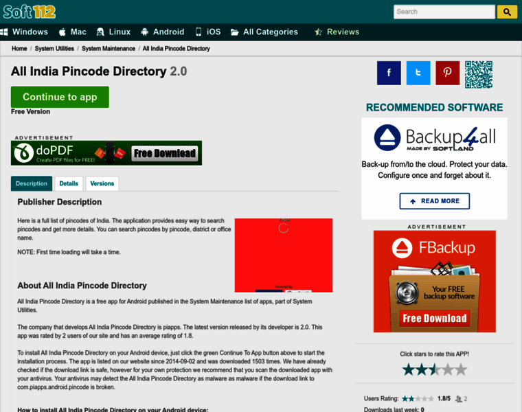 All-india-pincode-directory.soft112.com thumbnail