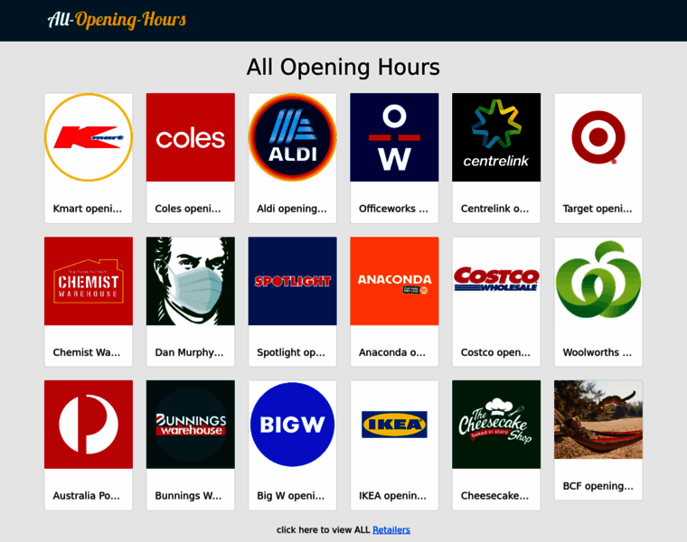 All-opening-hours.com.au thumbnail
