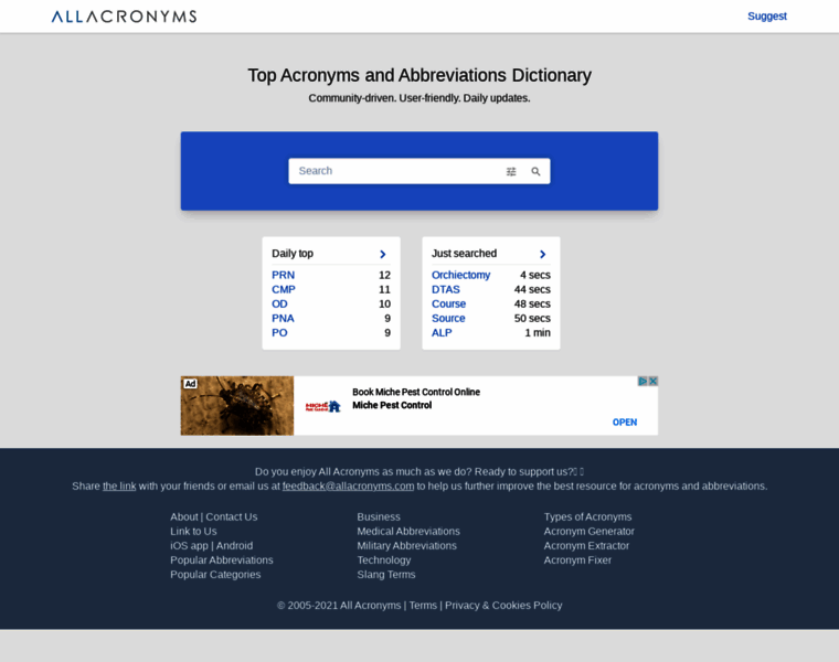 Allacronyms.com thumbnail