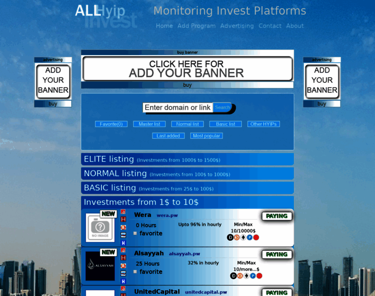Allhyipinvest.com thumbnail