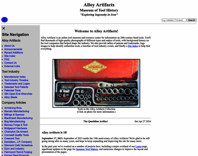Alloy-artifacts.org thumbnail