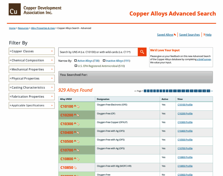 Alloys.copper.org thumbnail