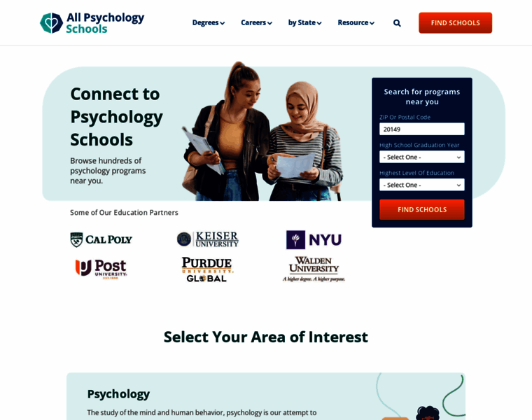 Allpsychologyschools.com thumbnail