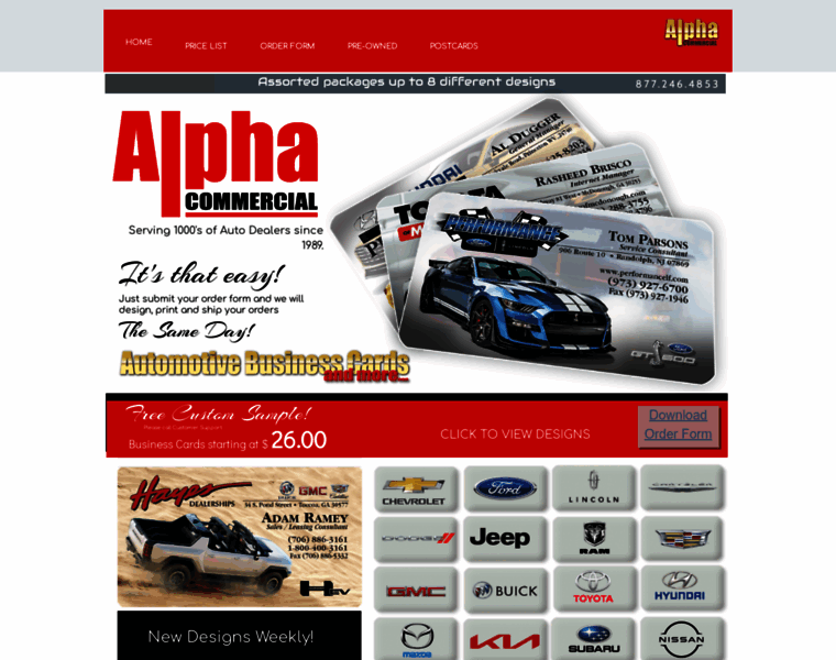 Alphacommercialcards.com thumbnail