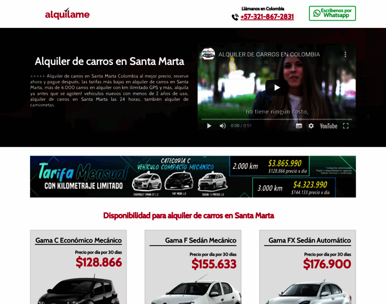 Alquilerdecarrosensantamarta.com thumbnail
