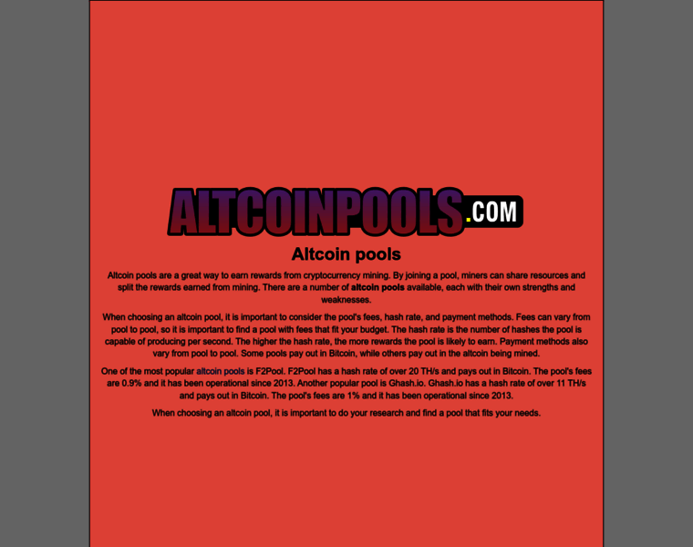 Altcoinpools.com thumbnail