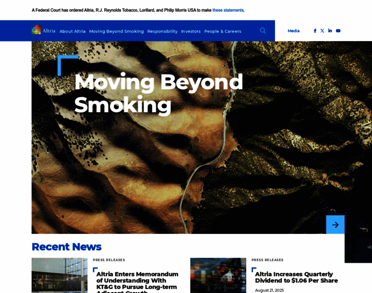Altria.com thumbnail
