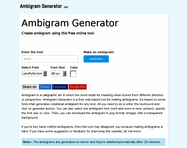 Ambigramgenerator.net thumbnail