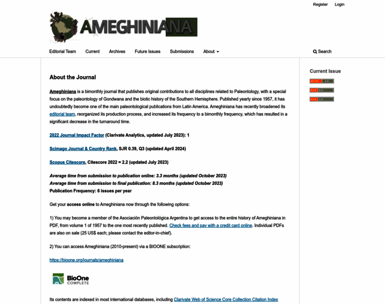 Ameghiniana.org.ar thumbnail