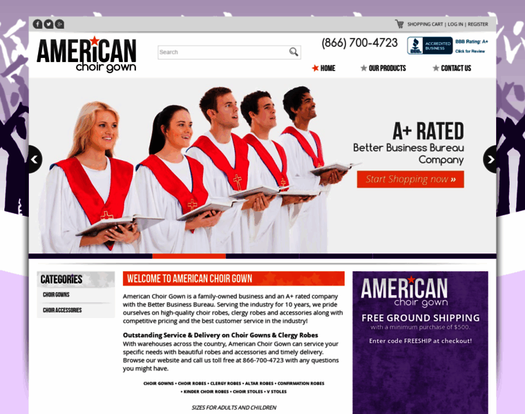 Americanchoirgown.com thumbnail