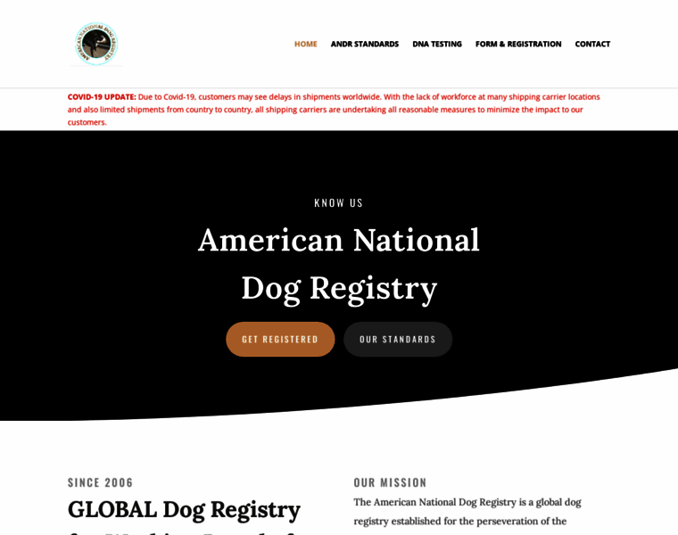 Americannationaldogregistry.org thumbnail