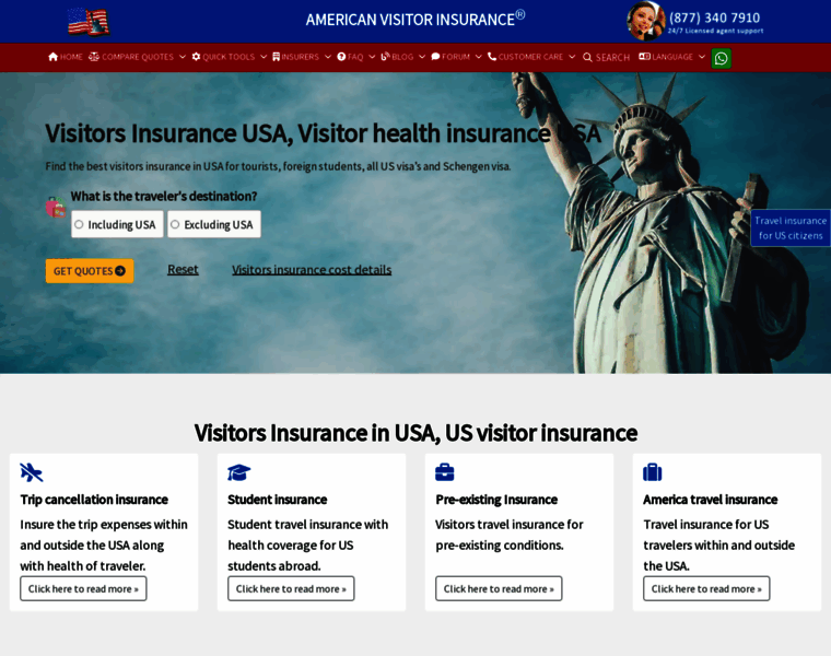 Americanvisitorinsurance.com thumbnail