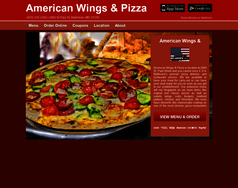 Americanwingspizza.com thumbnail