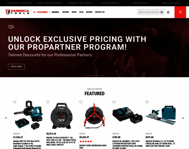 americatools.com at WI. #1 Ranked Distributor For All Ridgid, Makita ...