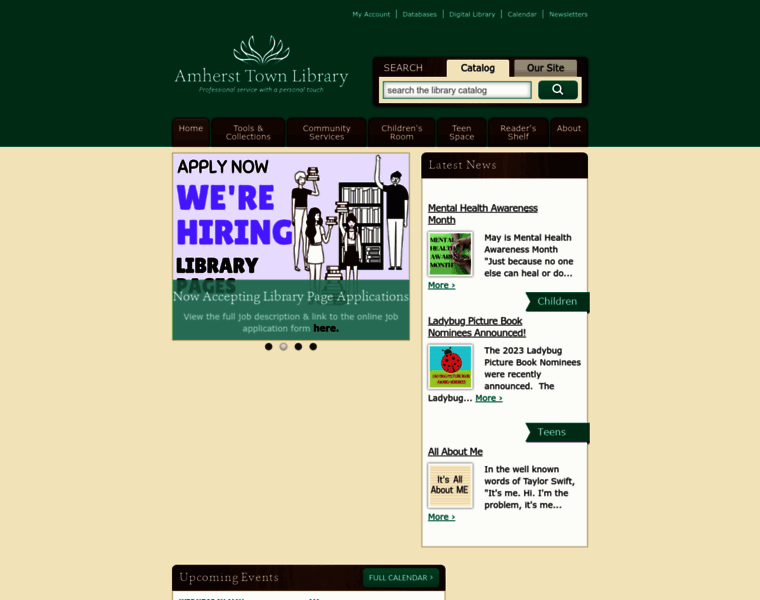 Amherstlibrary.org thumbnail