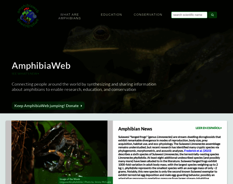 Amphibiaweb.org thumbnail