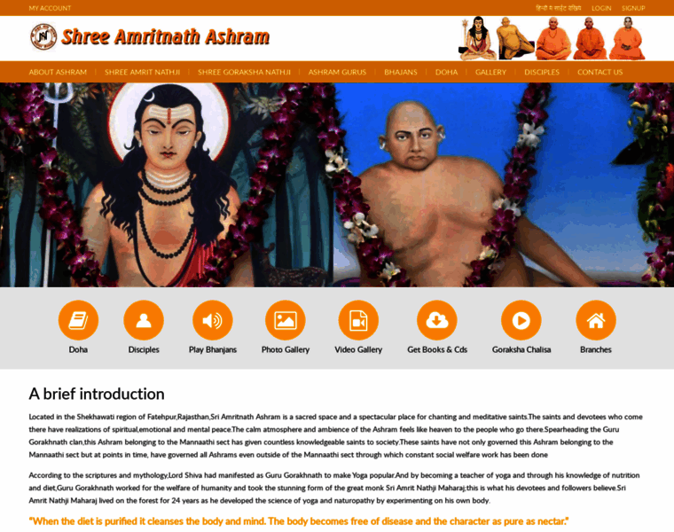 Amritnathashram.org thumbnail