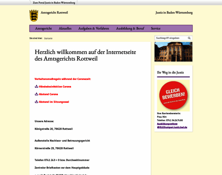 Amtsgericht-rottweil.de thumbnail