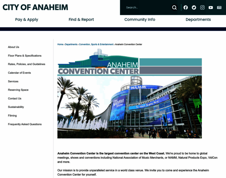Anaheimconventioncenter.com thumbnail