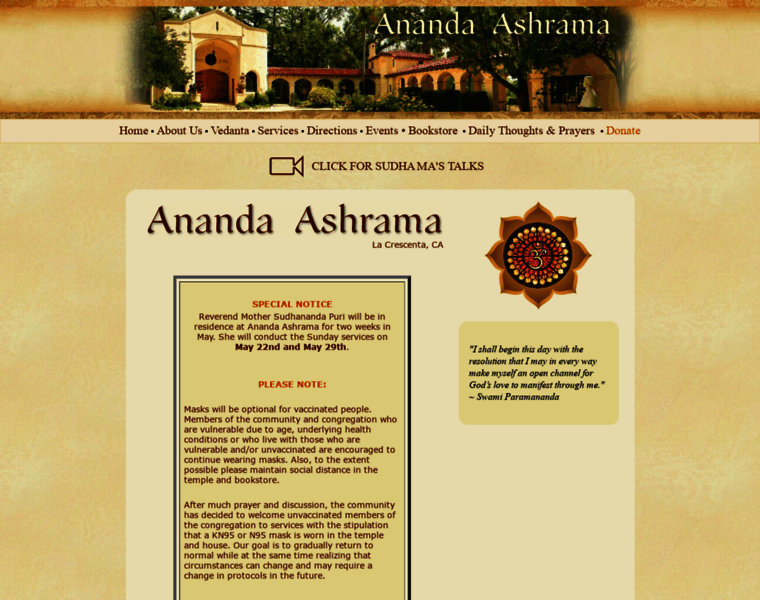 Anandaashrama.org thumbnail