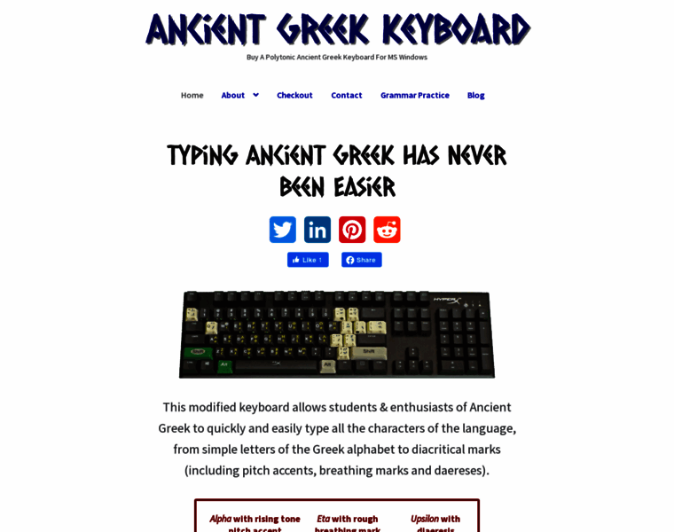 Ancientgreekkeyboard.com thumbnail