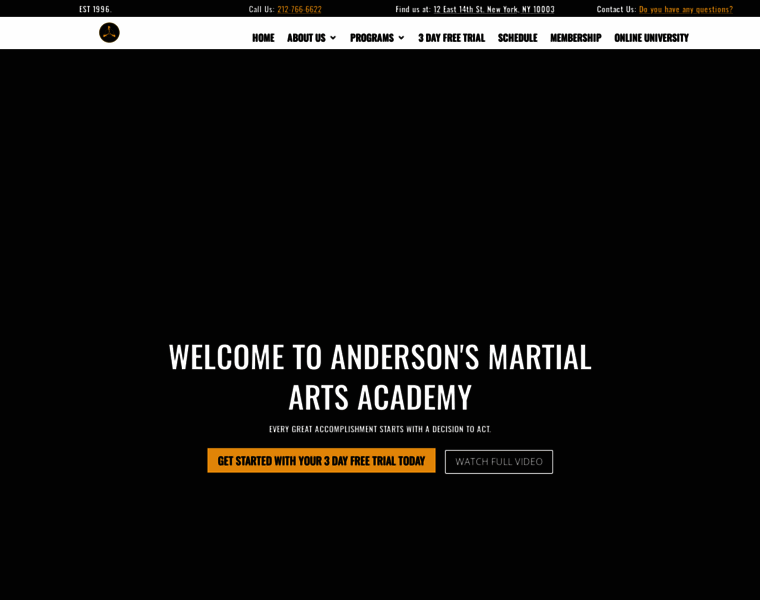 Andersonsmartialarts.com thumbnail