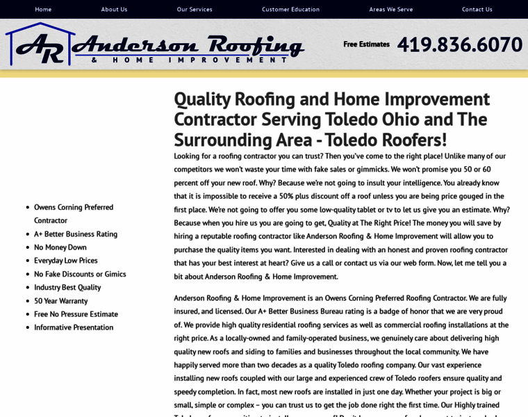 Andersonsroofing.net thumbnail