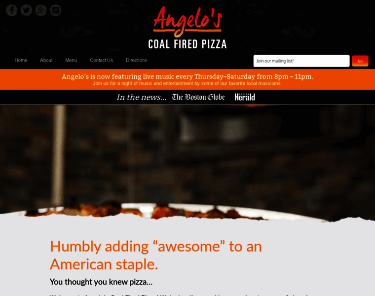 Angeloscoalfiredpizzas.com thumbnail